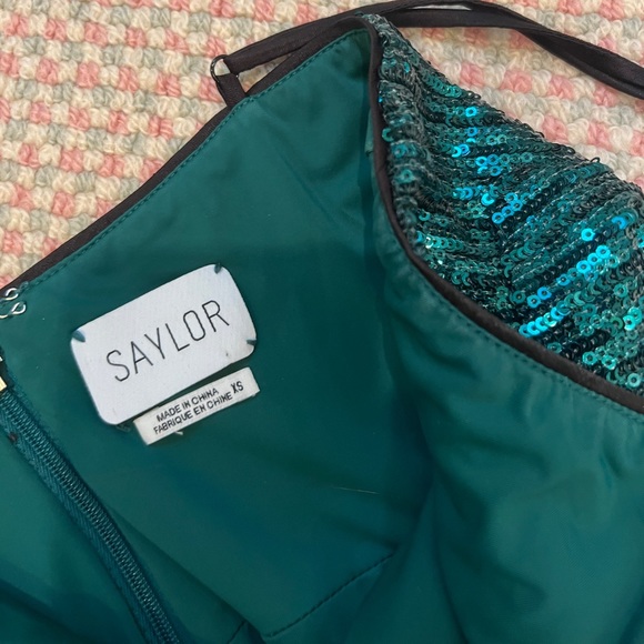 Saylor green sequin jumpsuit - Picture 3 of 4